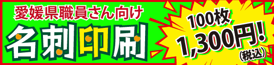 愛媛県職員さん向け名刺印刷100枚1,300円！(税込)